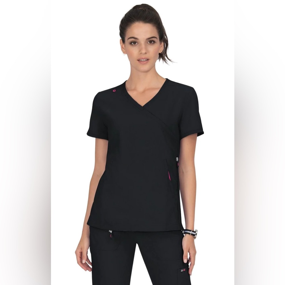koi Lite Philosophy Women's 3-Pocket Mock-Wrap Scrub Top